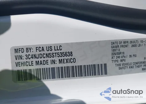 2025 Jeep Compass Limited 4X4 z USA, uszkodzony, nr VIN 3C4NJDCN5ST535638